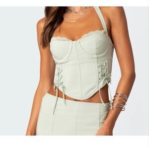 Audrina side lace up corset top